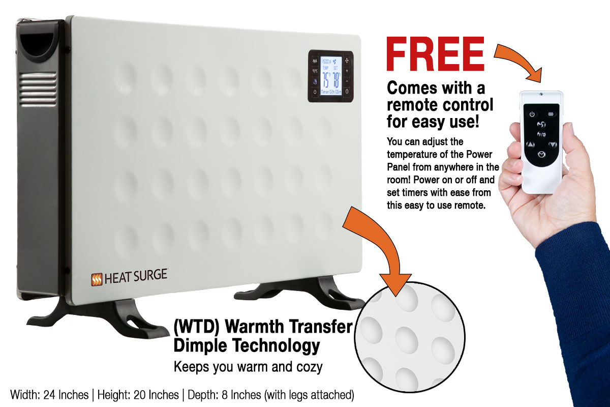 WTD - Warmth Transfer Dimple Technology: Keeps you warm and cozy; FREE-Comes with a remote control for easy use; Width: 24in, Height: 20in, Depth: 8in